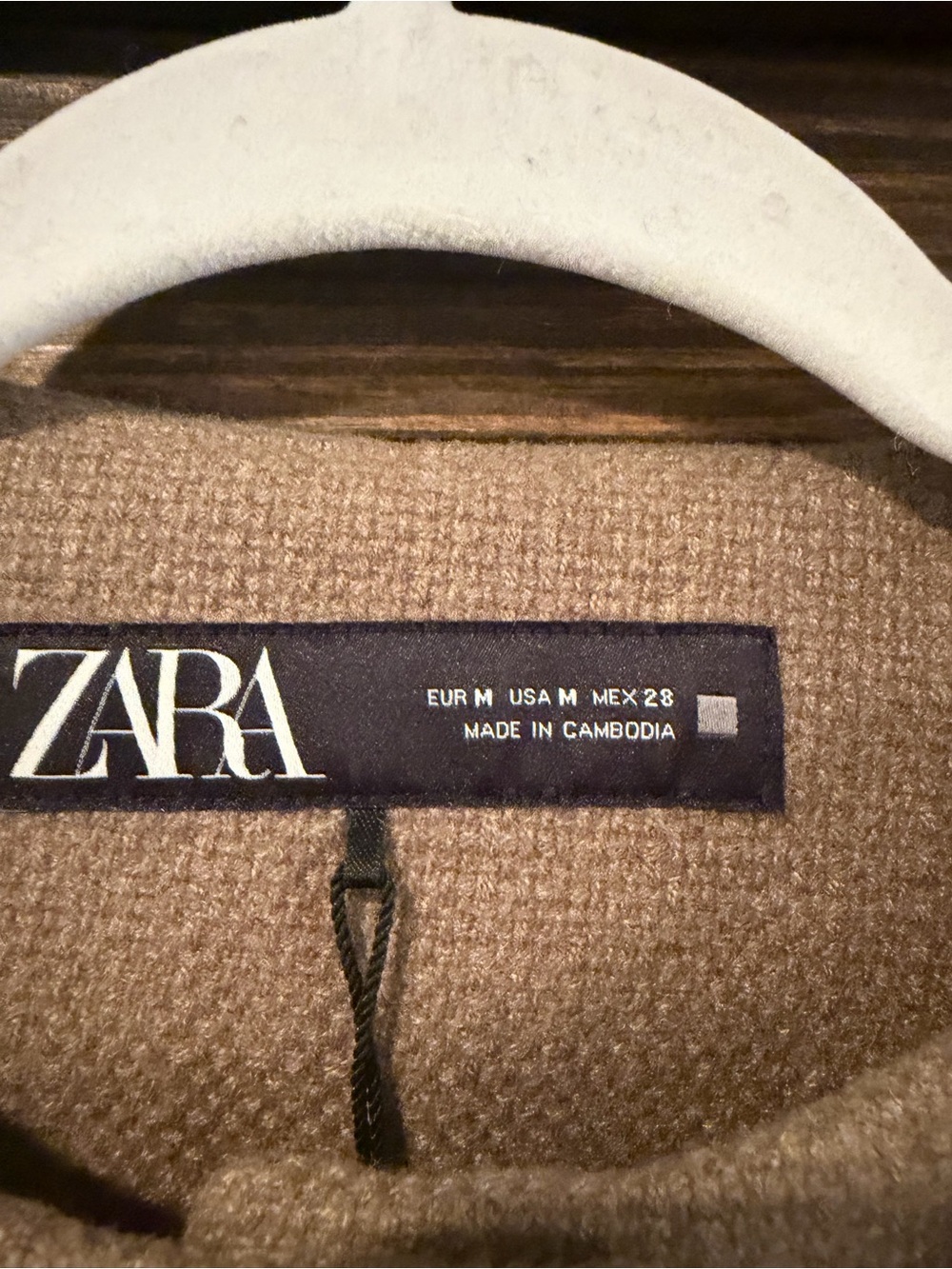 Zara Taupe Cropped Boxy Jacket with Gold Buttons - Picture 3 of 3